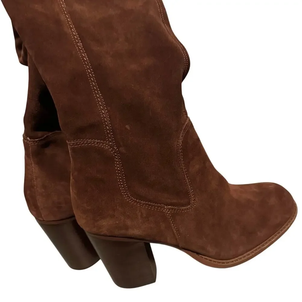 NWOT Kelsi Dagger Brooklyn Brown Suede over the knee boots